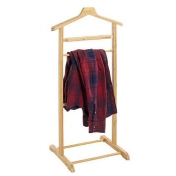 Kledingrek met broekenhanger | Bamboe-design | 10 kg draagvermogen