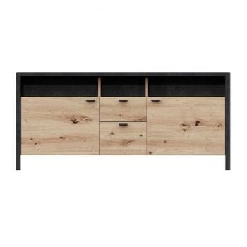 Tv-meubel In-Loft 164cm - oude eik/zwart