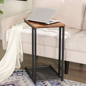 Laptoptafeltje Brad 48x35 1 legplank - bruin rustiek/zwart
