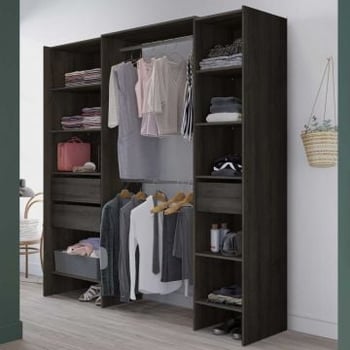 Kleerkast Mimi 7 legplanken, 3 lades en 2 kledingroedes-Waterford eik