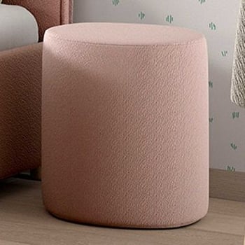 Nachttafeltje / poef Maeva 41x41cm - roze bouclé stof