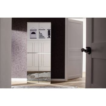 Garderobekast Mirror | 74 x 34 x 191 cm | Vier deuren | Wit