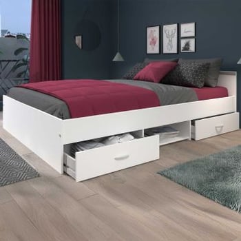 Bed Alma 140x200cm met 2 laden - wit