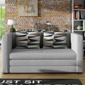 Tweezitzetel Nova | 132 x 70 x 65 cm | Met bedfunctie | Grijs