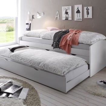 Kajuitbed Nasri 90x200 met bedlade - wit 