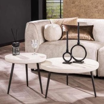 Salontafelset | Grote en kleine salontafel | Wit