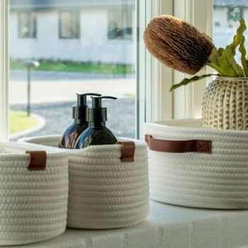 Mandenset Jaran - Set van 3 - Katoen / Wit