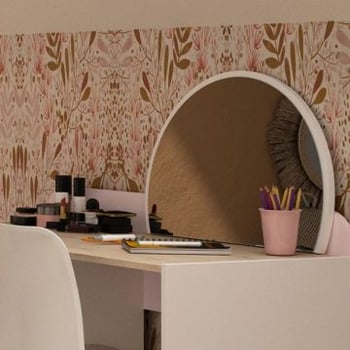 Spiegel voor bureau of kaptafel Romy | 60 x 2 x 41 cm | Wit frame