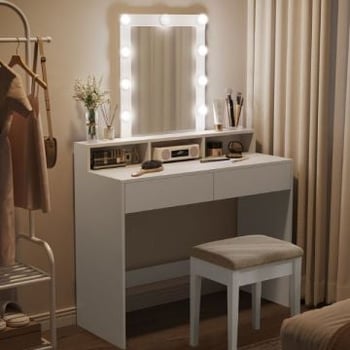 Make-uptafel Marta | 100 x 40 x 145 cm | Wit