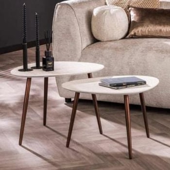 Salontafelset Dragusin | 48 x 59 x 42 cm | Wit