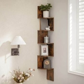 Wandhoekplank Dana | 20 x 20 x 126 cm | Bruin