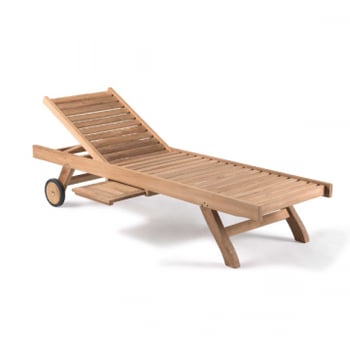 Ligbed met dienblad Canterbury - teak