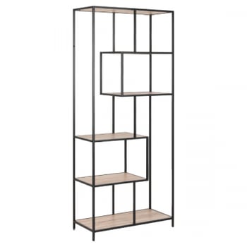 Rek Dover 77 cm 4 legplanken - zwart/Sonoma eik