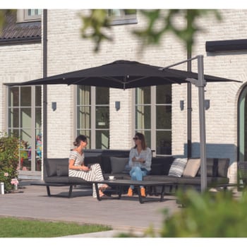 Parasol Bryce 300x300cm met voet - zwart