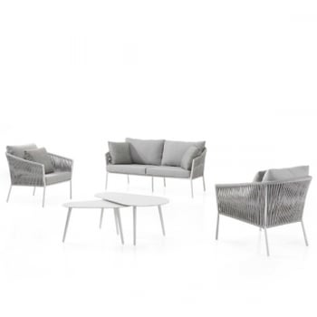 Loungeset tuin Equator | 2,5-zit, fauteuil, salontafelset | Grijs design