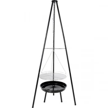 Barbecue Tripod 50cm met schaal staal - zwart