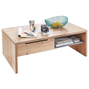 Salontafel Medina 110x65cm 2 lades - eik