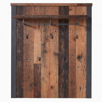 Wandkapstok Carthago 94cm met hoedenplank - oude eik/antraciet