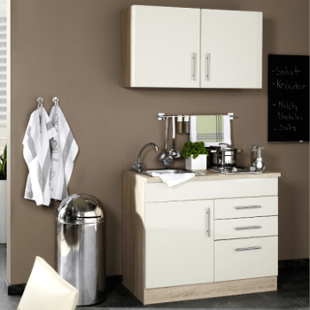 Kitchenette Toto 100cm met kookplaat - hoogglans crème
