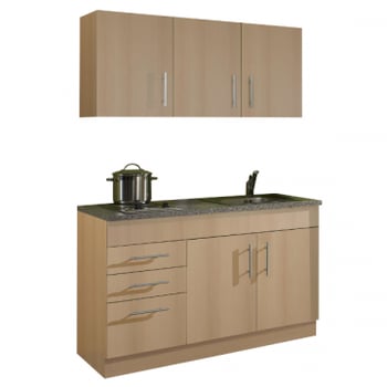 Kitchenette Toto 120cm met kookplaat - beuk/marmer