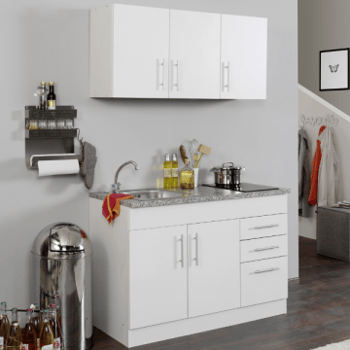 Kitchenette Toto 120cm met kookplaat - wit/marmer