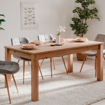 Eettafel Breanna 160/215 x 90 cm-artisanale eik