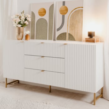 Dressoir Edith-wit/goud