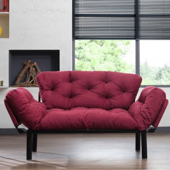 Del Sofa 2-zitsbank | Easy Clean Fabric | Maroon.