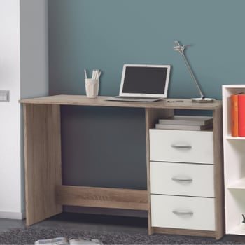 Bureau Arieke-geborstelde eik/wit