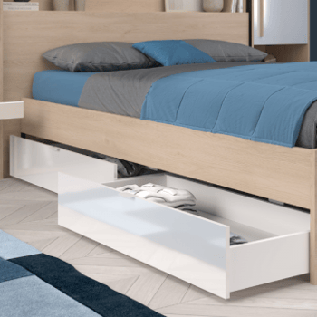 Set van bedlades Ponte - hoogglans wit