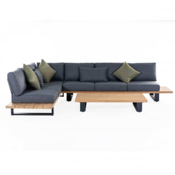 Loungeset tuin Valdez | Driezitbanken en salontafel | Charcoal-design