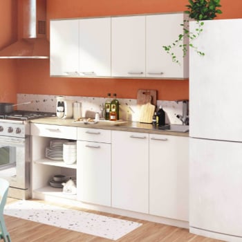 Kitchenette Chef met ruimte voor oven, kookplaat en spoelbak - wit/eikdecor