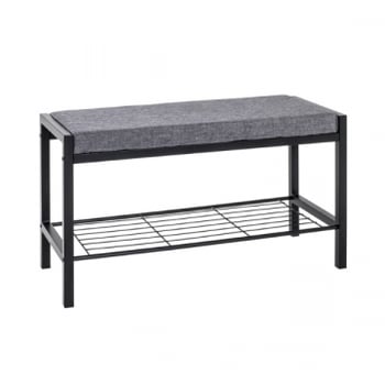 Schoenenbank Steven - 80x32x48 cm - PET-stof/zwart