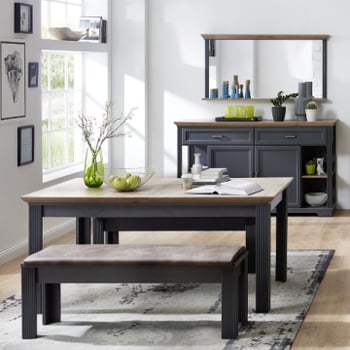 Eetkamer Samine 1-grafiet/eik