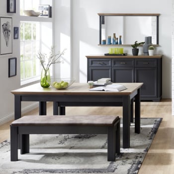 Eetkamer Samine 2-grafiet/eik