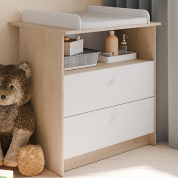Verzorgtafel Helicia - 70x79,60x94x40 cm - Lichtbruin/spaanplaat 