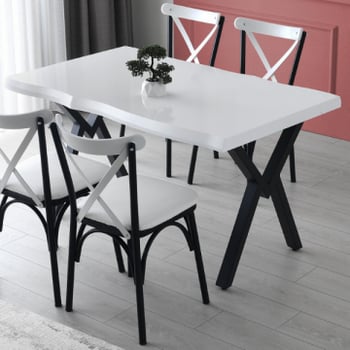 Vella Eettafel | 140x75x80 cm | Wit Melamine