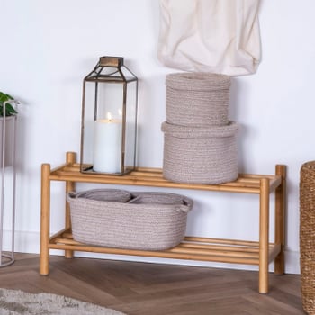 Set van 3 beige katoenen manden - Cadima.