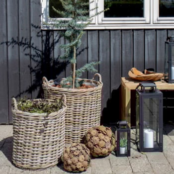 Kubu rotan plantenbakken set van 2