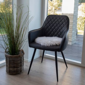 Lamsvel Zitvlak in Ivoor Ø35 cm - Echt Lamsvel