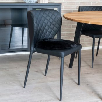 Lamsvel Kunstzitting Zwart Ø35 cm