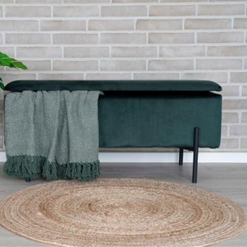 Bombay Gevlochten Jute Vloerkleed - Natuur ø90 cm