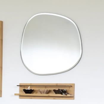 Organische vorm spiegel met facetrand 47x50 cm
