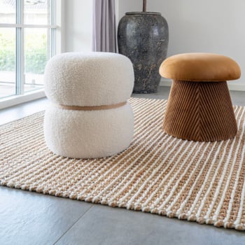 Avadi Handgeweven Natuur/Ivoor vloerkleed 160x230cm