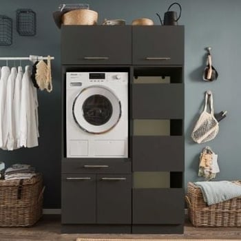 Wasmachinekastcombinatie Laundreezy | 118 x 68 x 200 cm | Antraciet