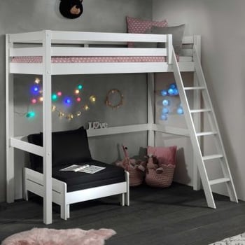 Hoogslaper Claire 90x200 met zetelbed - wit