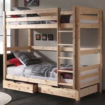 Stapelbed Claire met bedlades Elise - dennenhout