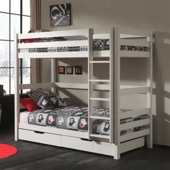 Stapelbed Claire met bedlades Elise - wit