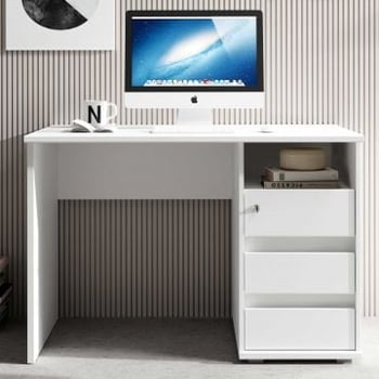 Bureau Primos 110cm met 3 lades - wit 