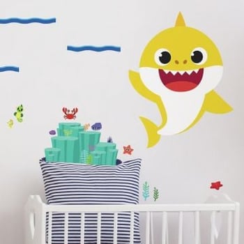 XL muursticker Baby Shark